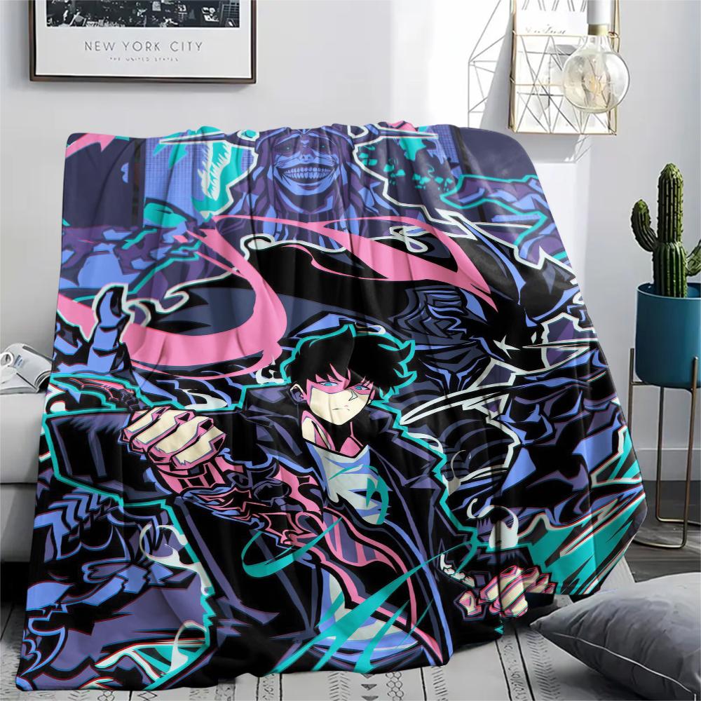 1PC Solo Leveling Print Flannel Blanket, High quality Comfortable for All Seasons, Home Decor, Warmth and Comfort, Perfect for Christmas Gifts170
