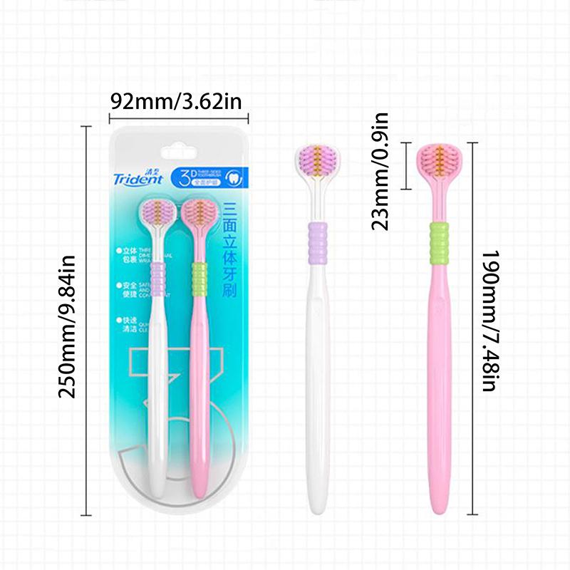 Periuță de dinți de uz casnic cu 3 fețe cu peri moi Confortabilă Ușor de utilizat Periuță de dinți pentru curățare profundă Pentru adulți Copii Băieți Fete