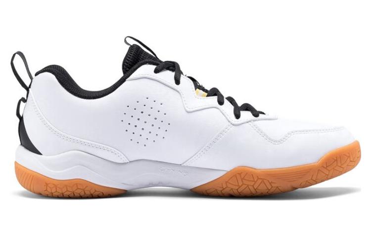 Li Ning CS6 Synthetic Leather Slip Resistant Abrasion Resistant Breathable Low Top Badminton Shoes Unisex White AYTS055-1