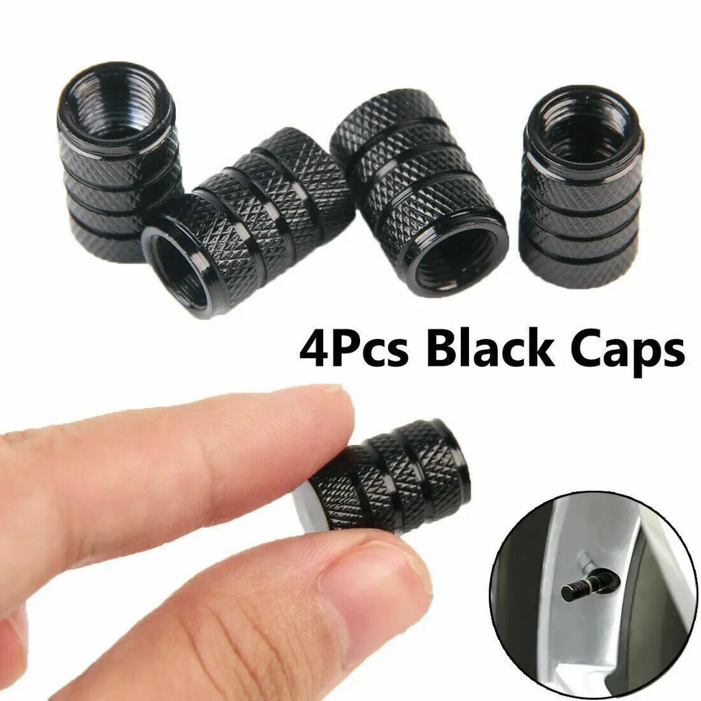 Tire Valve Caps Aluminum Black Car Bike Wheel Stem Air Valve Caps Tire Pressure Cap Dustproof Wheel Stem Air Valve Caps