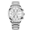 FOCE 43mm Pánské multifunkční kovové náramkové hodinky FM7583WS