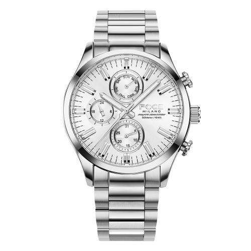 [FOCE] FOCE 43mm Men s Multifunction Metal Wristwatch FM7583WS NONE