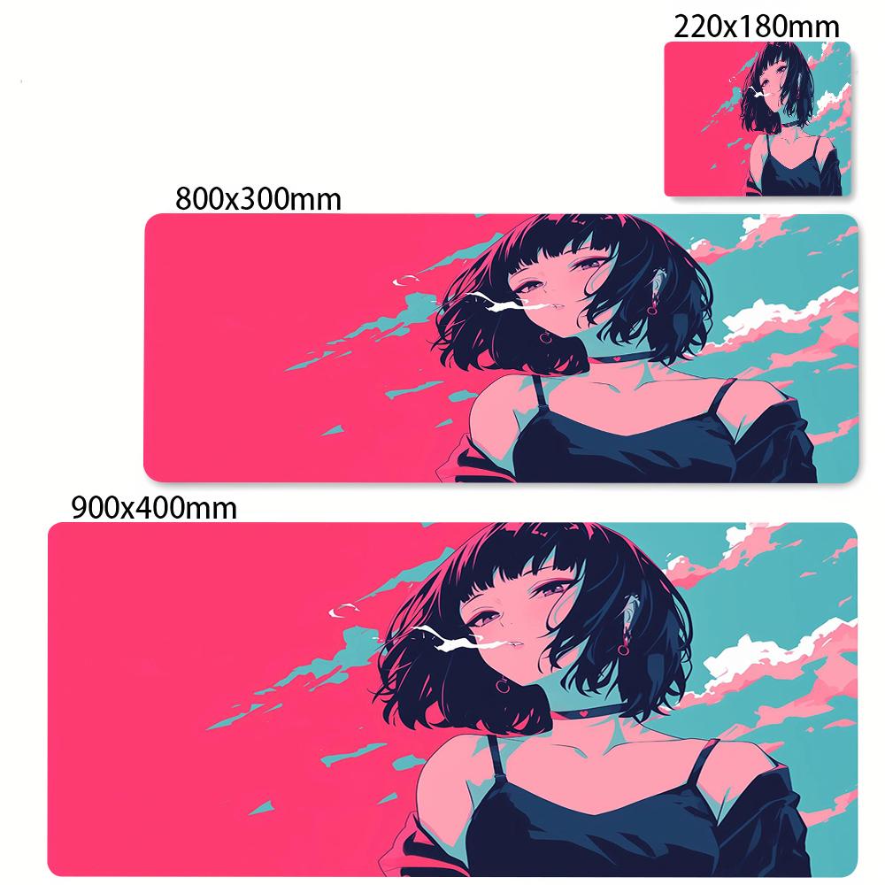 50x100cm Gaming Mousepad Anime Girl Mouse Pad Pc Accessories Keyboard Mat Rubber Anti slip Deskmat Household Desk Protector Mats