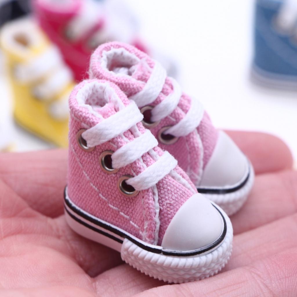 1Pair Mini Simulation Casual Canvas Shoe For 10cm Principal Dog Clothing 1:8 Bjd Toy Doll Changing Wear Accessories