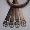 Womens Genuine Leather Belt With Gold-Tone Pin Buckle Slim Fit Jeans Trousers Stylish Casual Accessory