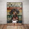 Dachshund Tin Metal Sign Coffee Poster Gift Wall Art for Cafe Kitchen Coffee Corner Coffee Pot for Men Women Xmas Gift 8x12inch