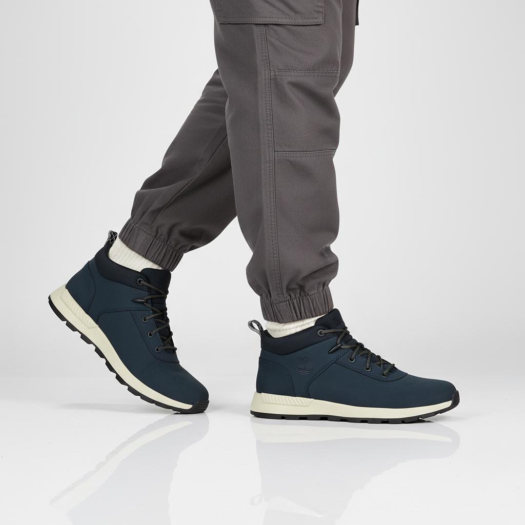 Timberland Sprint Basic Mid Sneaker - Men's Winter Shoes Boots Leather Blue TB0A277E-W06 ORIGINAL