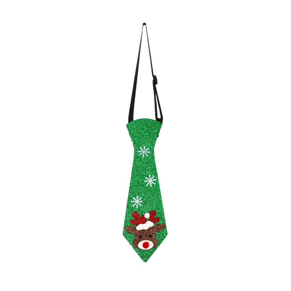 

Shiny Christmas Tree Felt Tie 12 Types Snowman Elk Tie Creative Felt Christmas Ties Party H