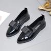 Fashion Women's Loafers Bow Pointed Toe Flat 2024 New Shoes for Women Patent Leather Shallow Mouth Casual Comfortable Ladies Shoes