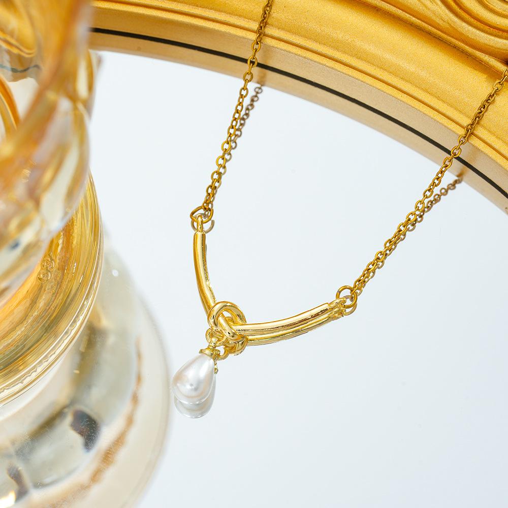 Ожерелье с жемчужным узлом, модное, легкое, роскошное, нишевое, высококачественное ожерелье для женщин