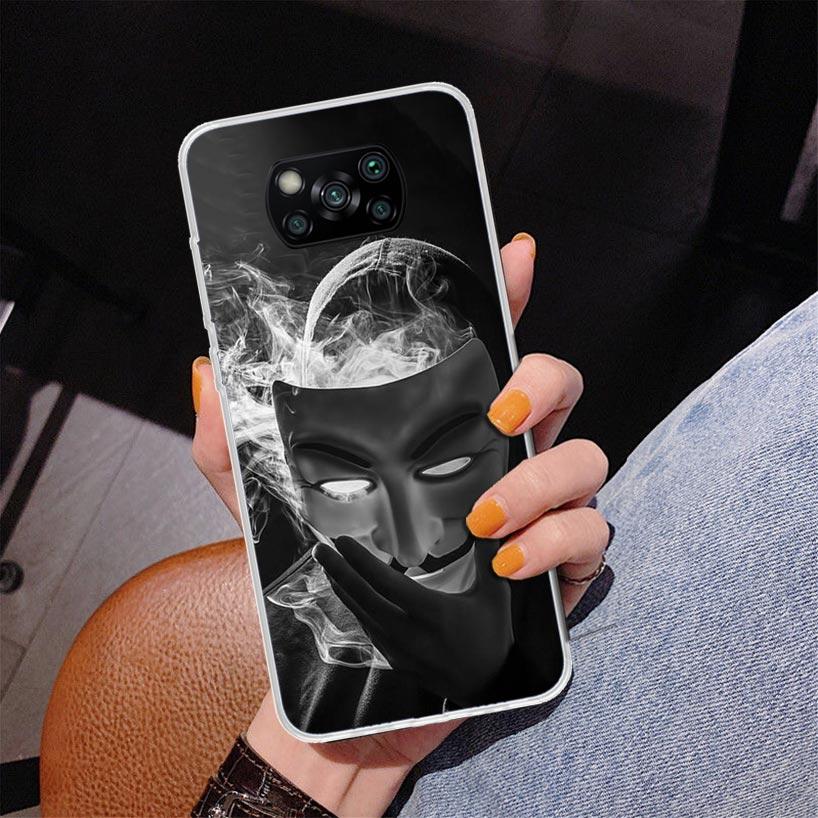 Anonymous V Mask Phone Case For Xiaomi Poco X7 X6 X5 Pro F7 Ultra Redmi 15C 15 13C 13 12C 12 10 10A 10C 9 9A 9C 9T Cover Poco X7