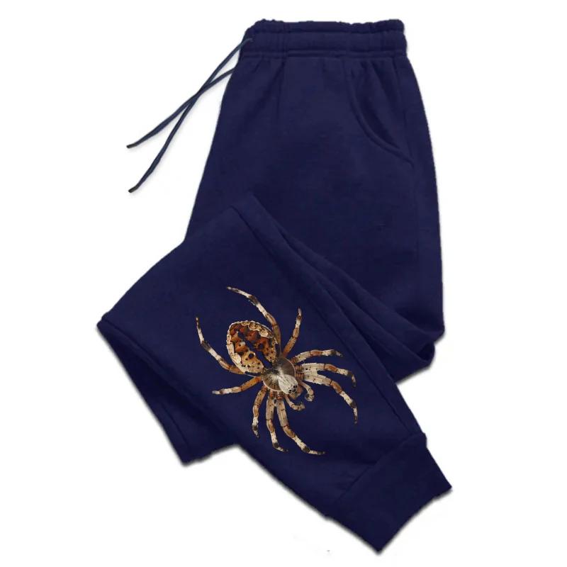 Men's Funny Sweatpants Real Spider Printed Trousers All Season Sport Jogging Pants Male Home Outdoor Comfort Soft Joggers