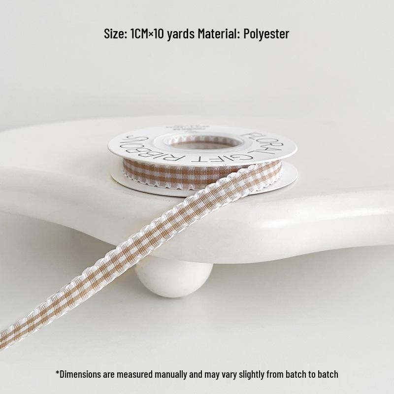 New Plaid Edge Ribbon for Floral Art & DIY Gift Wrapping