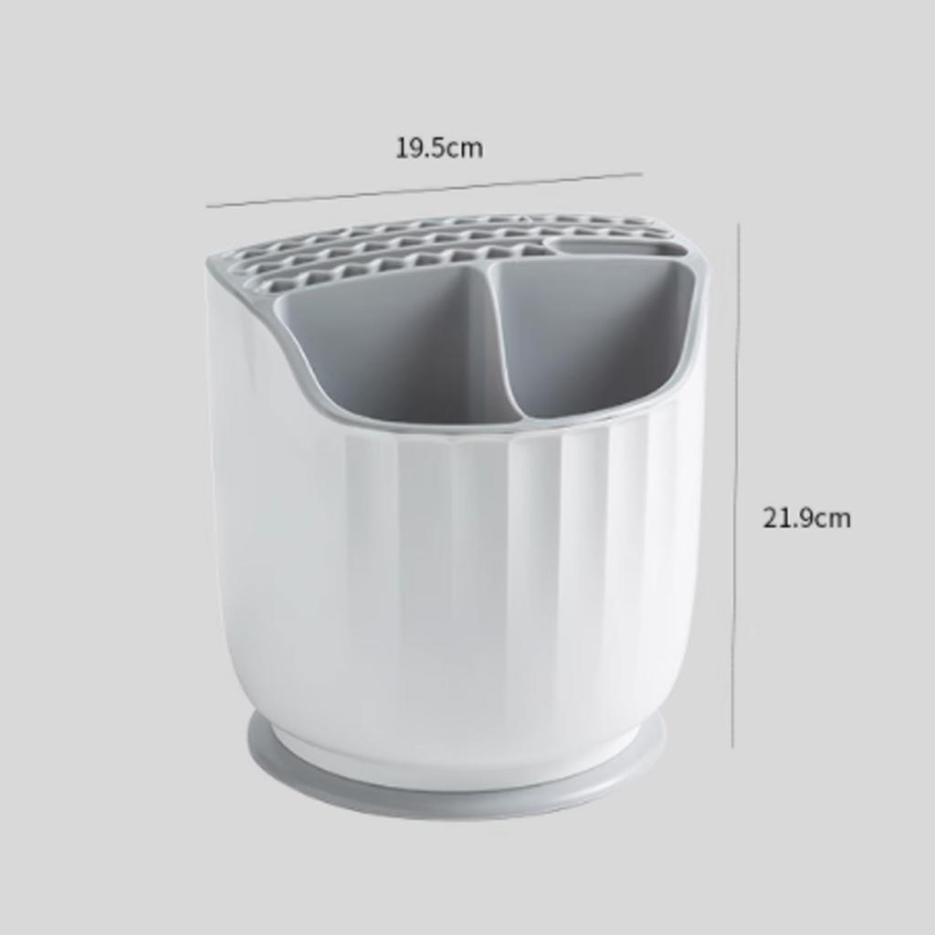 Rotating Utensil Holder Multiple Compartments Plastic Kitchen Counter Knife Chopstick Rack