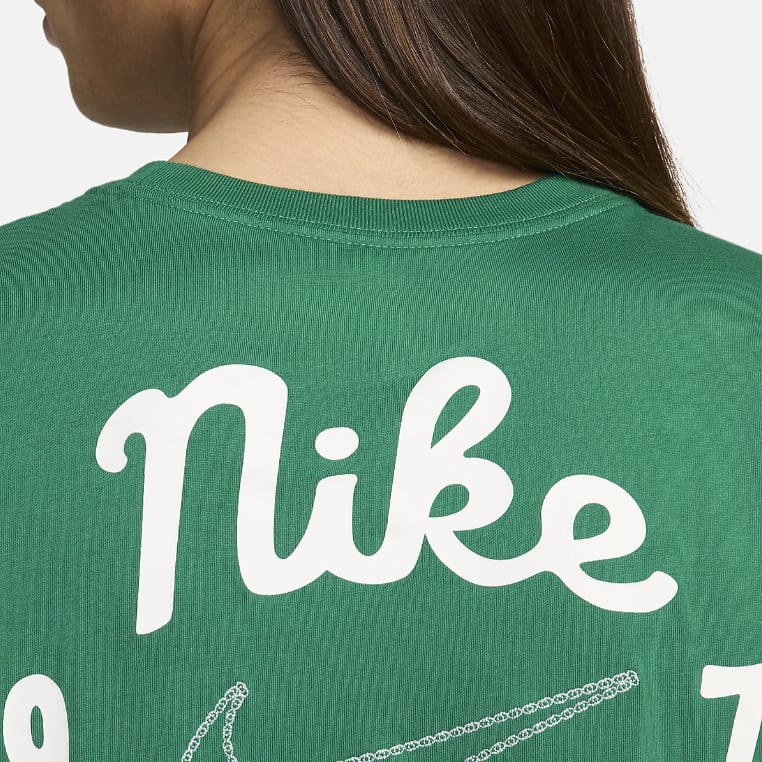 Nike T Shirts Men's Green Crew Neck Moderate Straight Fit FV3773-365