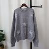 Autumn and Winter New Handmade Flower Knitted Sweater Top Design Sense Loose Soft Waxy Gentle Wind Sweater Pullover Women
