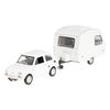 Model 1:43 Zestaw Fiat 126p + przyczepa Niewiadów Kemping, biały