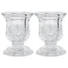 2pcs Clear Glass Candle Holder for Taper Candle for Wedding Table Setting &Holiday Decoration, Solid Base Candle Holder