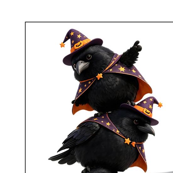 Static Glass Sticker, Traceless Reusable Window Decal, Halloween Bird Shapes Wizard Hat Crow Colorful Parrot Skull Spider Web Window