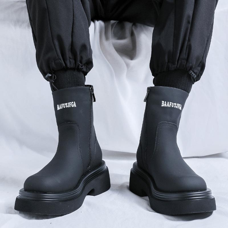 Winter Chelsea Zigarettenstiefel Herren Plateau Ritter Lokomotivstiefel Britischer Samt Martin Stiefel 5030-R