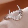 Dawapara Crescent Moon Fashion Women Ring Lunar Moon Phase Witch Stainless Steel Lucky Amulet Minimalist Jewelry