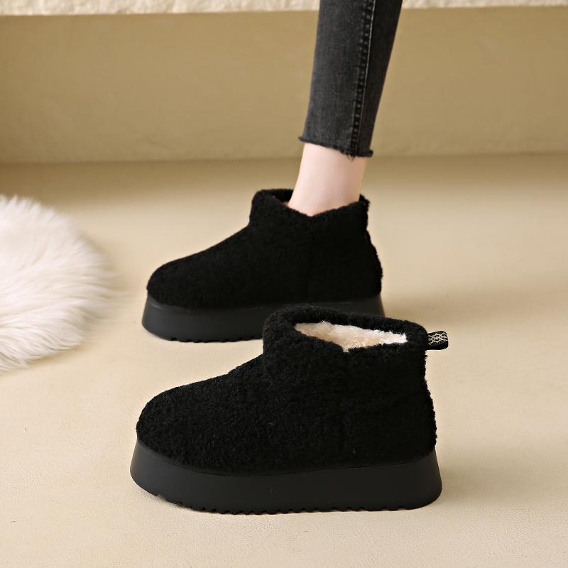 Fashion Women's Thick Snow Boots Winter New Round Head Suede Sleeve Thickened Warm Anti-slip Wear-resistant Short Boots