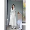 Women's White High-Waist A-Line Midi Skirt - Slimming, Petite Fit, Autumn 2025