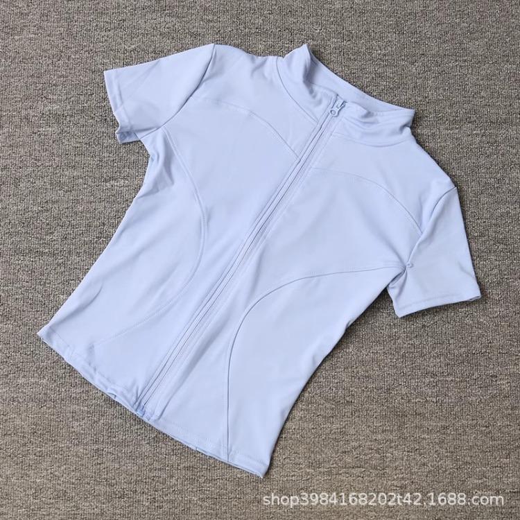Casual Fitted Cropped T-shirt Jacket Women’s Short-sleeved Fitness Top Quick-drying Breathable Slimming Figure-hugging Cycling Jersey