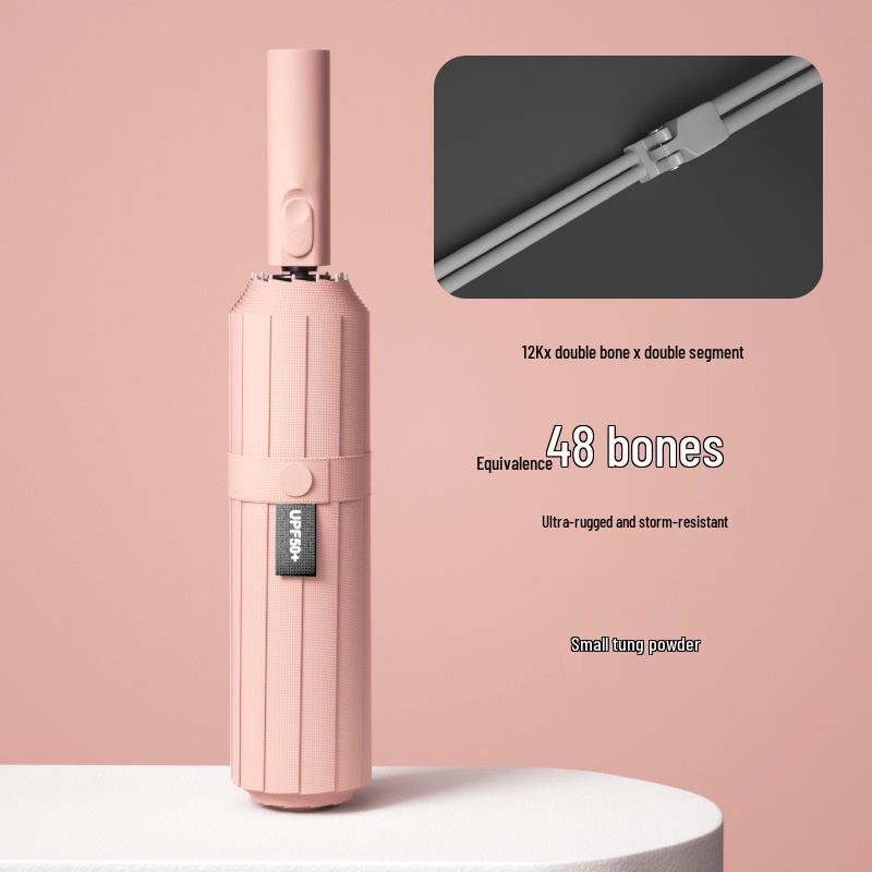 60-Bone Automatic Folding Umbrella, Dual-Use for Rain or Shine, Anti-UV Sunshade for Men and Women