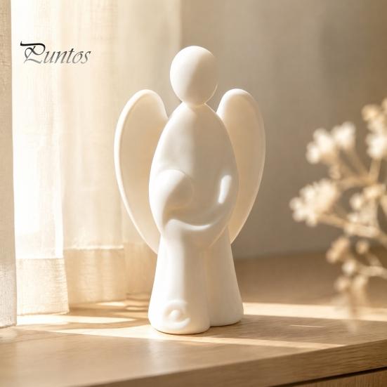 Durable Eco Friendly Craft Gifts 3D Printed Angel Figurine, Abstract with Kid Statue, Minimalist Sculpture, Compact Artistic Tabletop Ornaments Modern