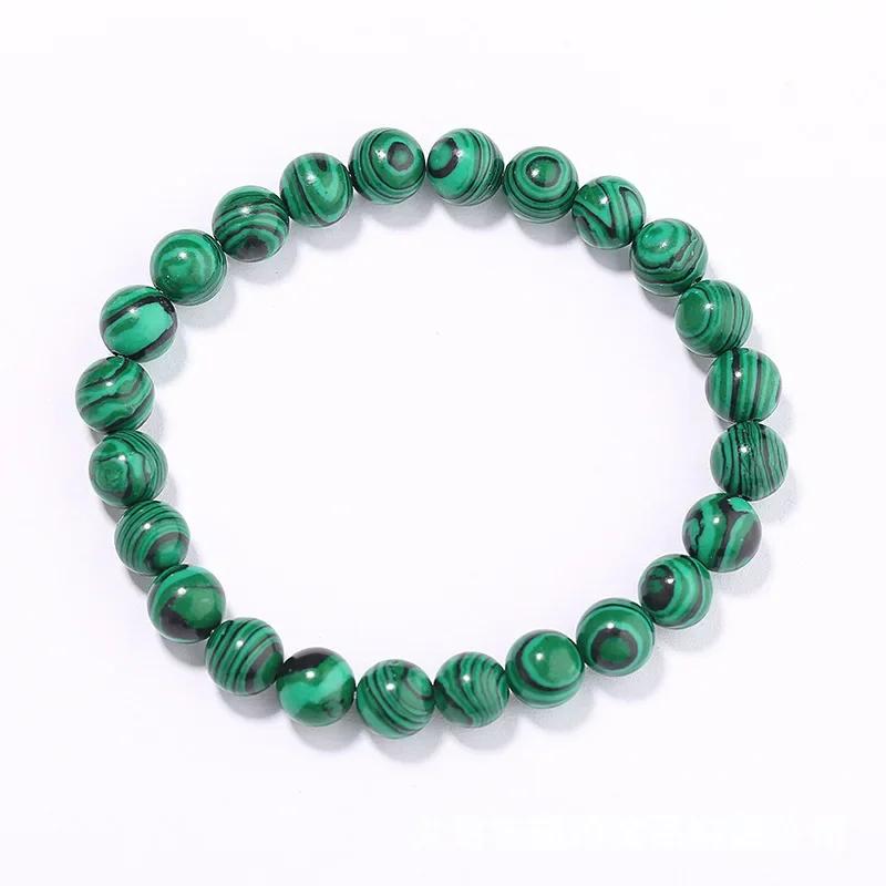 New Personality Simple Green and Black Stone Beaded Couple Bracelet for Women Men Bohemia Trendy Parry Bangle Friendship Gift
