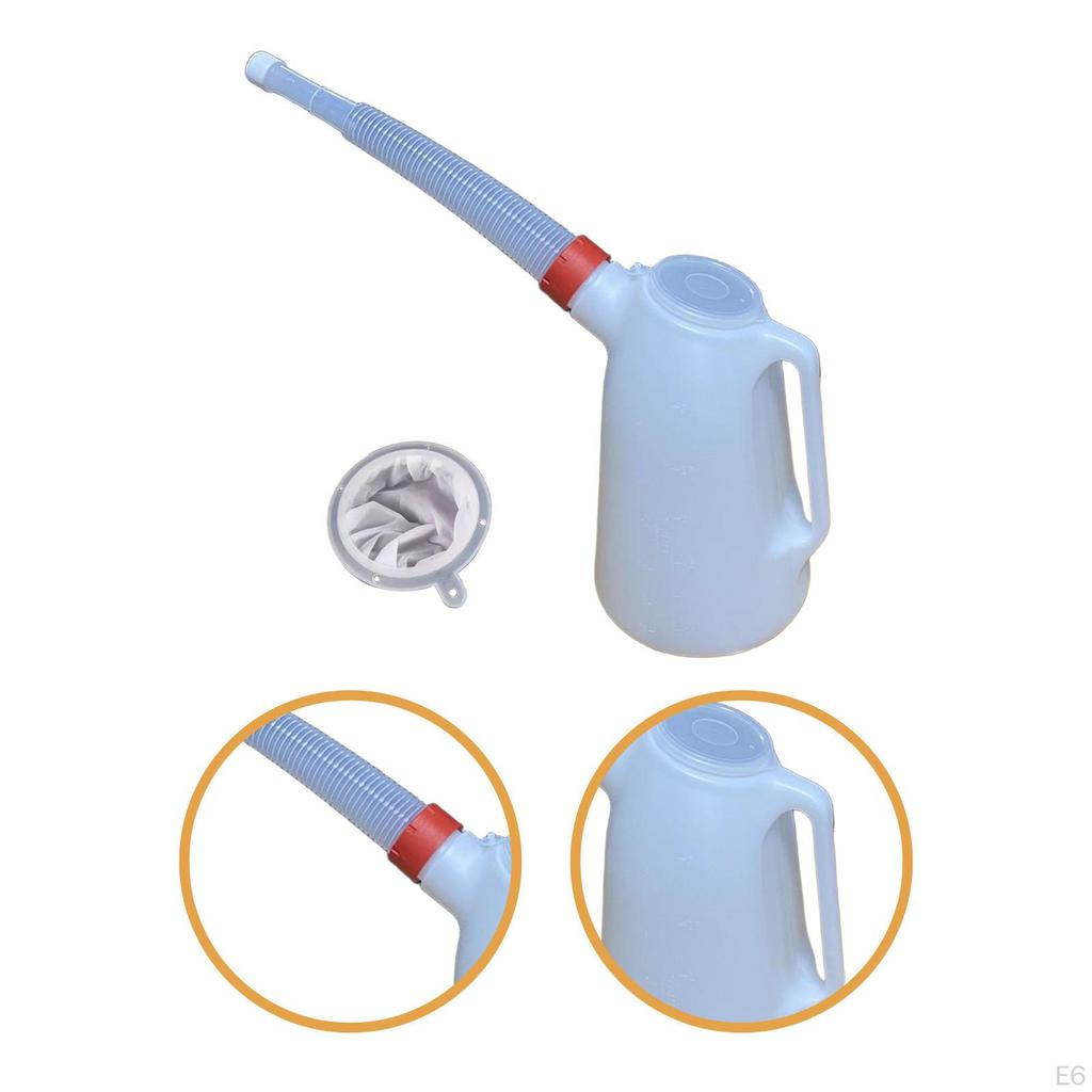 Can of Oil with Pourer, Engine Dispenser , Graduated And Cap for Garage/car.
