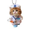 Playful Cartoon Feline Nurse Car Decoration Acrylic Hanging Charm With Sturdy Rope For Christmas Tree And Door Decoratio
