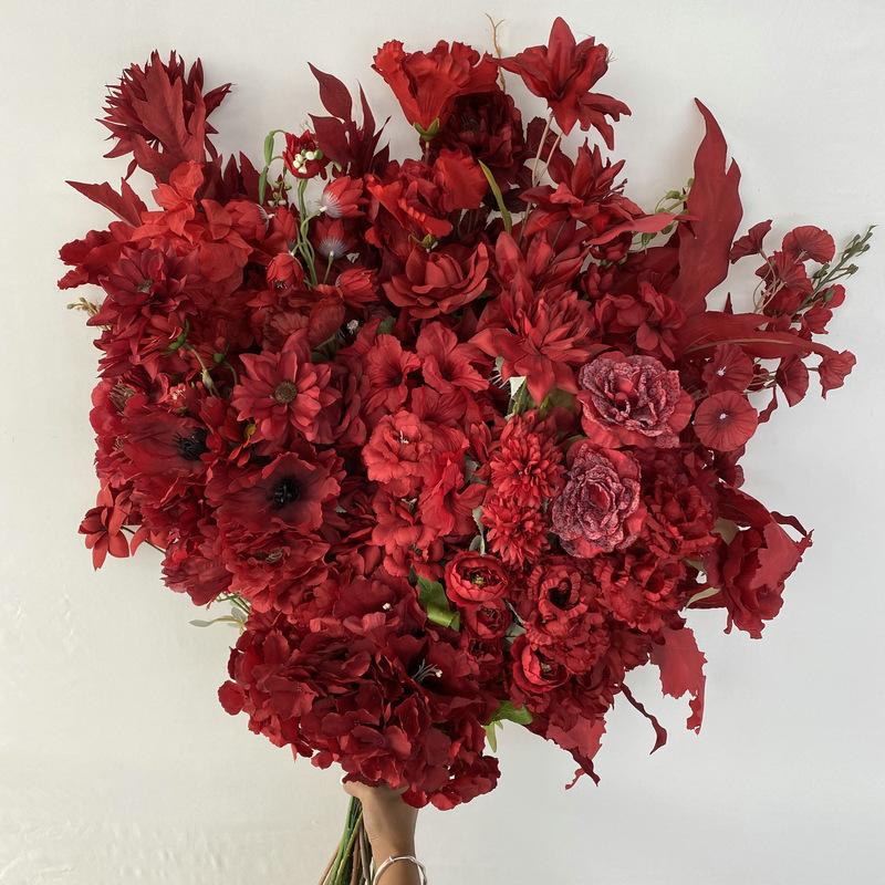 Simulation Peony Flying Swallow Hydrangea Red Wedding Theme Series Silk Fake Flower Arch Corridor Decoration Artificial Flowers