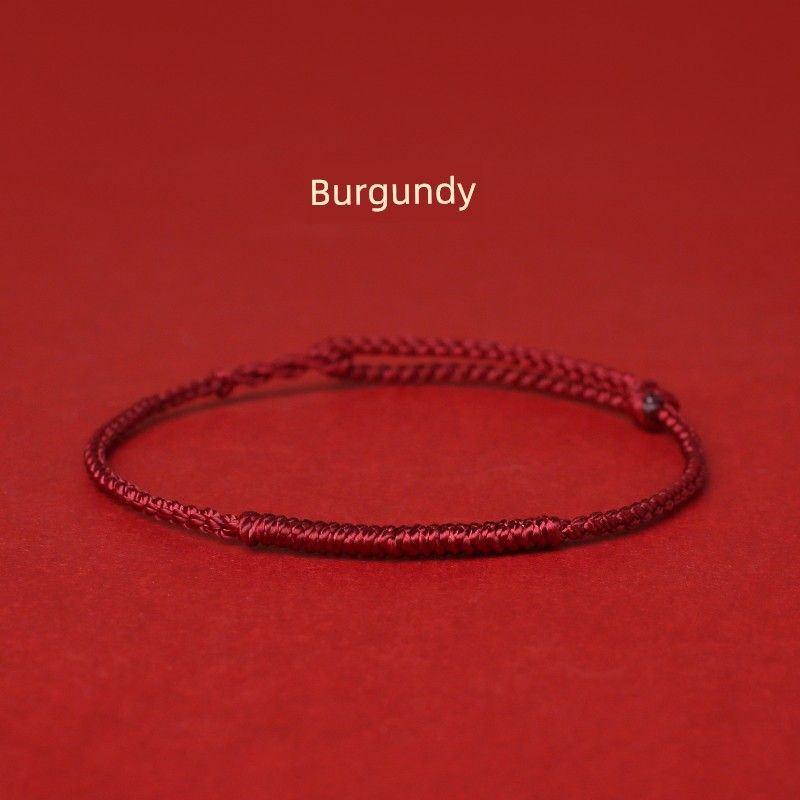 

Гора Путо 2025 год Змеи для избавления от невезения Красный веревочный браслет Женский год рождения Плетеный браслет на ногу На удачу Приземлился для разрешения Ношение ремешка [Wine red] bracelet