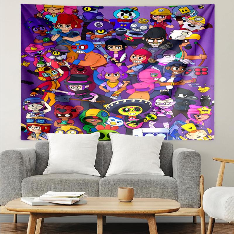 1PC Game Brawl Adventure Heroes K-pop Music Group Tapestry Accessories for Bedroom,Livingroom, Dormitory Room Wall Decor Fan Birthday Gifts