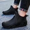 Men's new fashion water shoes waterproof short tube kitchen wear-resistant rubber shoes non-slip fishing work men's rain shoes rain boots