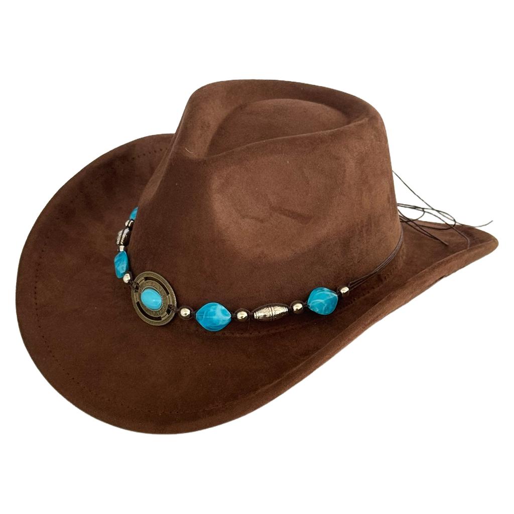 Hot-selling retro bull's head big-brimmed top hat, European and American suede western cowboy hat, men's temperament jazz hat
