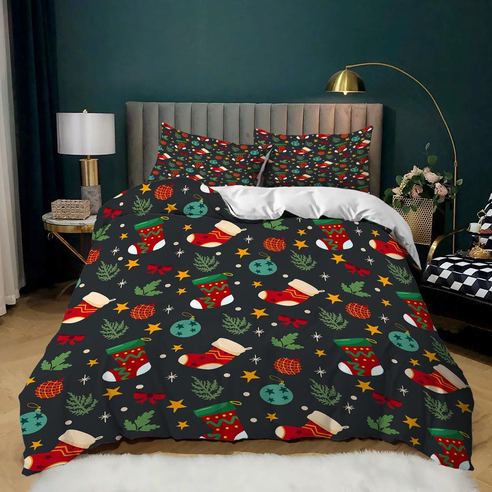 Christmas Set 3 Holiday Set Quilt Cover Gift Tree Three-Piece Set