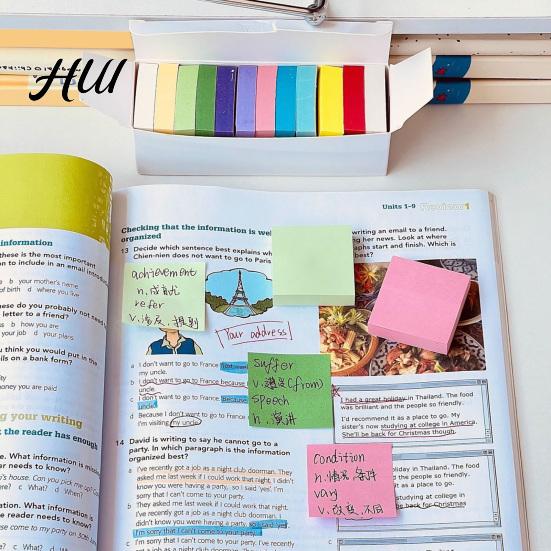 Removable Stick Notes 11 Pcs Notes, 1.5x1.5in Vibrant Colors Self-Stick Pads, 100 Sheets/Pad Memo Pads for Study Daily Organization, School