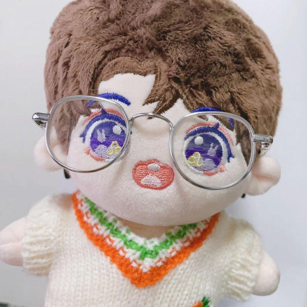 Metal Doll Glasses Round Frame Doll Accessories Creative Plush Doll Eyeglasses  for 20cm Dolls