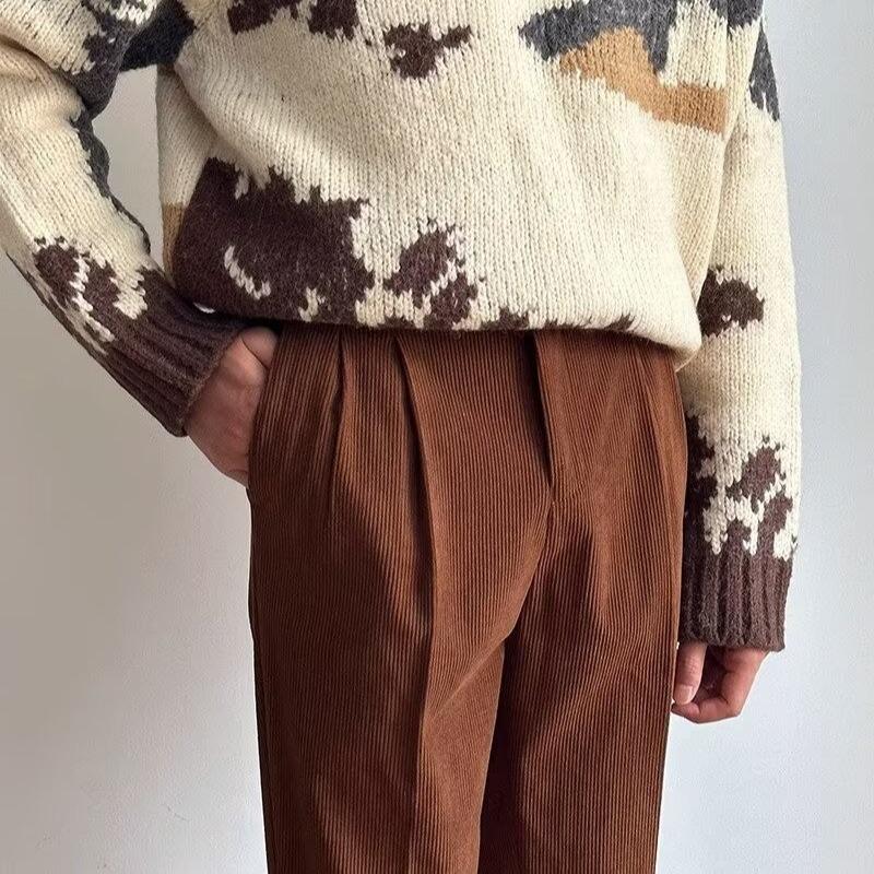 Men's Harajuku Italian Style Drape Casual Pants - Natural Waist, Regular Fit, Versatile and Stylish.