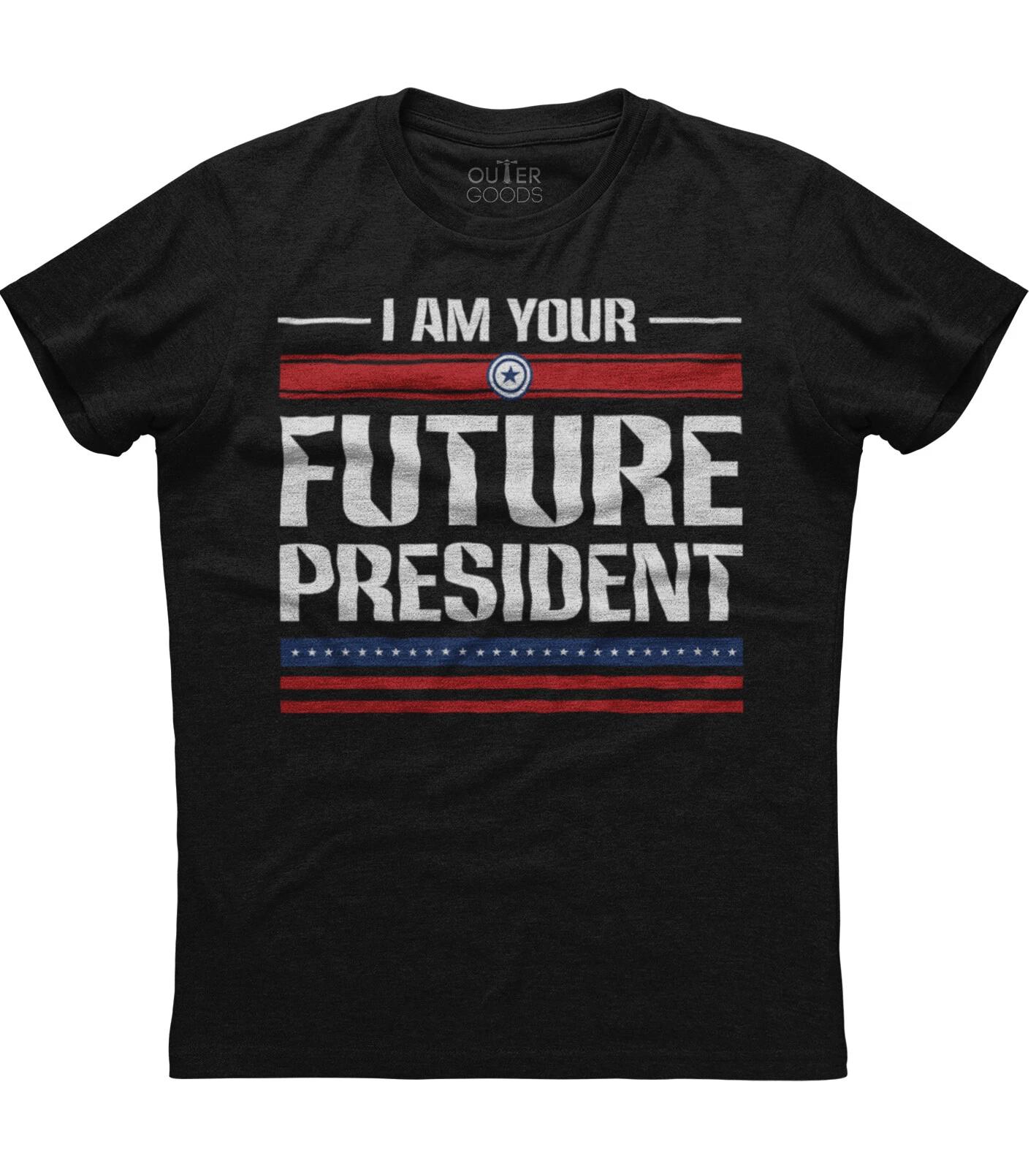 I Am Your Future President Politician Mens Short Sleeve Cotton Black T-shirt L