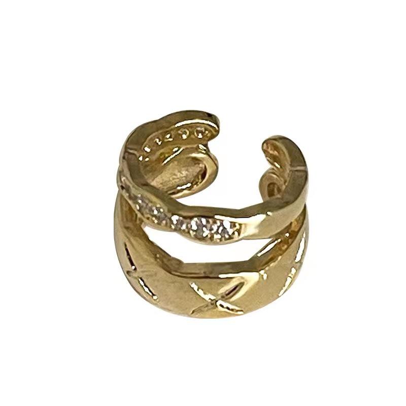 Double-Layer Diamond Ear Cuff for Women, Piercing-Free, Elegant Design, Summer Earrings.