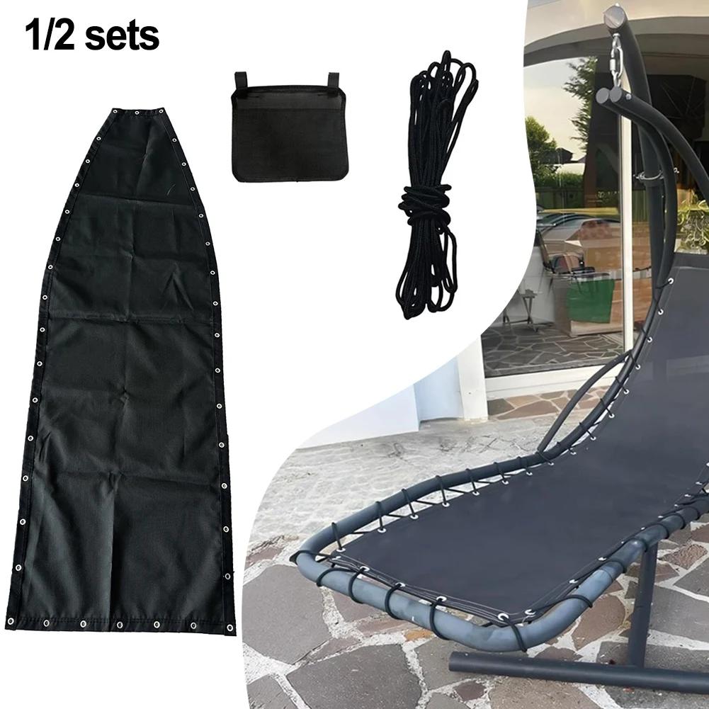 Black Replacement Seat Cloth For Textilene Hanging Swing Chair Cover Hanging Swing Chair Easy Installation Process Enhanced