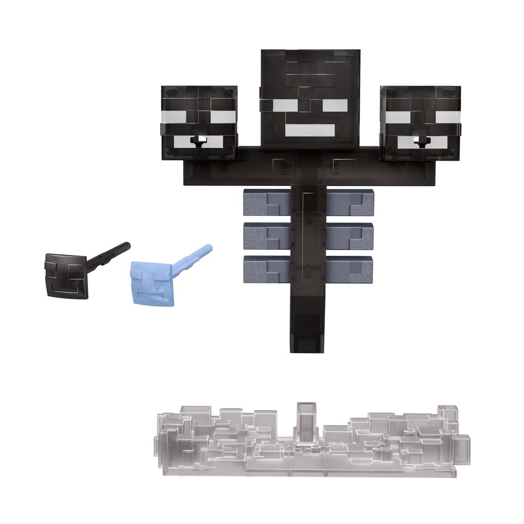 Mattel Minecraft Wither Figure with Light-Up Sound & Launching Gimmick, Approx. 16.6cm, Ages 6+, JMP71
