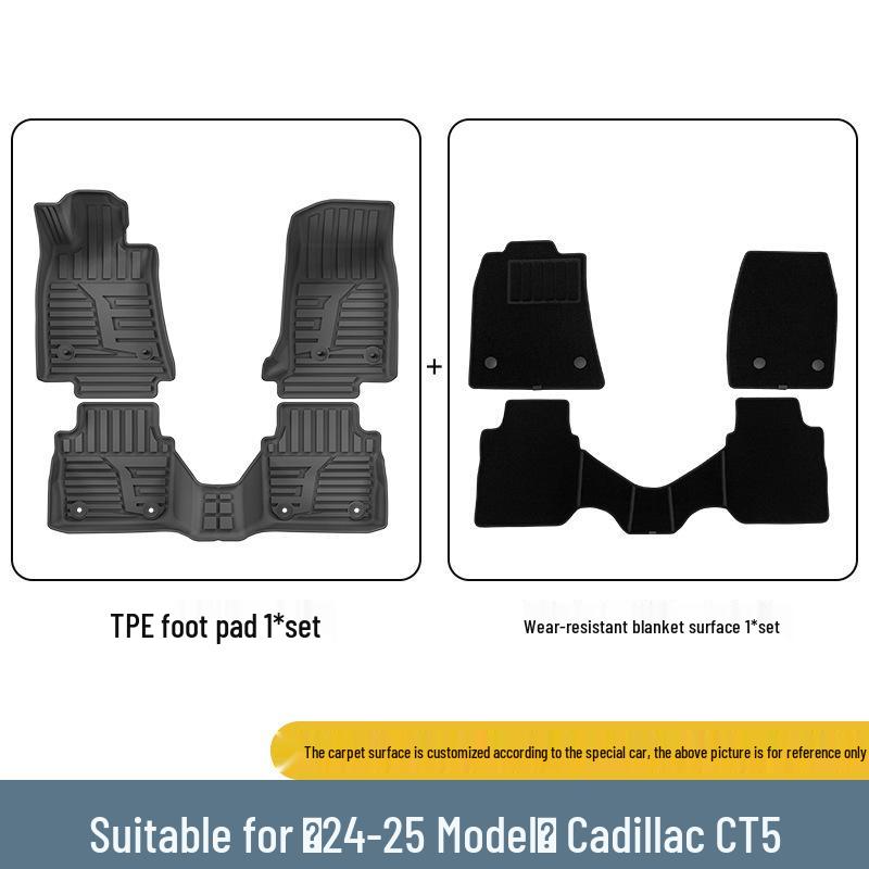 Eco-Friendly TPE Floor Mats & Trunk Mat for 2024-2025 Cadillac CT5