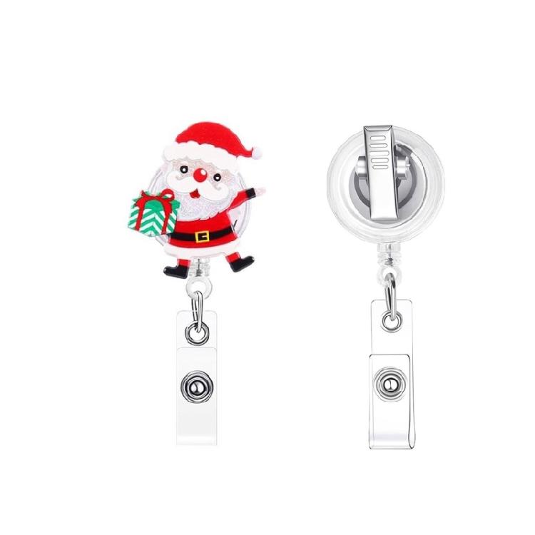 Christmas Badge Holder with Belt Clip Spring Loaded Retractable ABS Badge Holder for Doctor Nurse Student Teacher