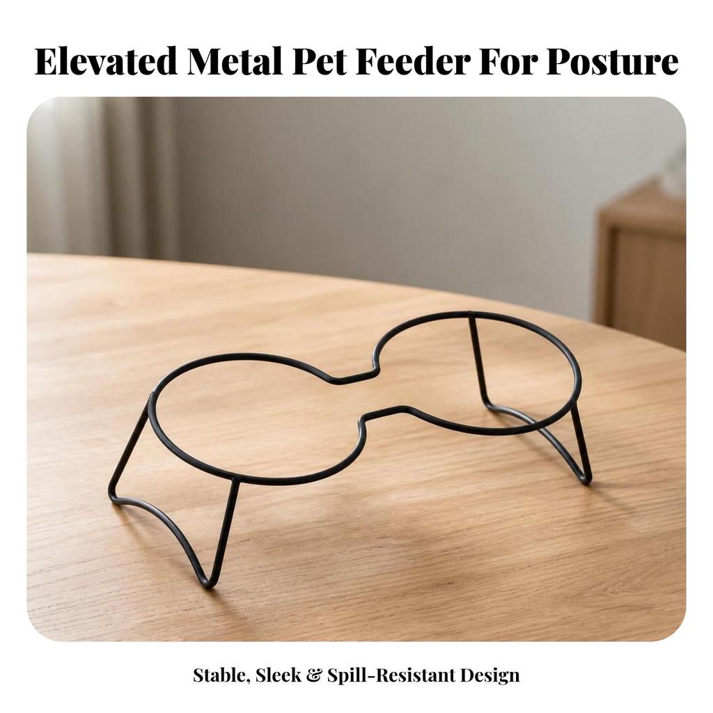 Elevated Bowl Stand Minimalist Iron Easy to Clean for Kitchen