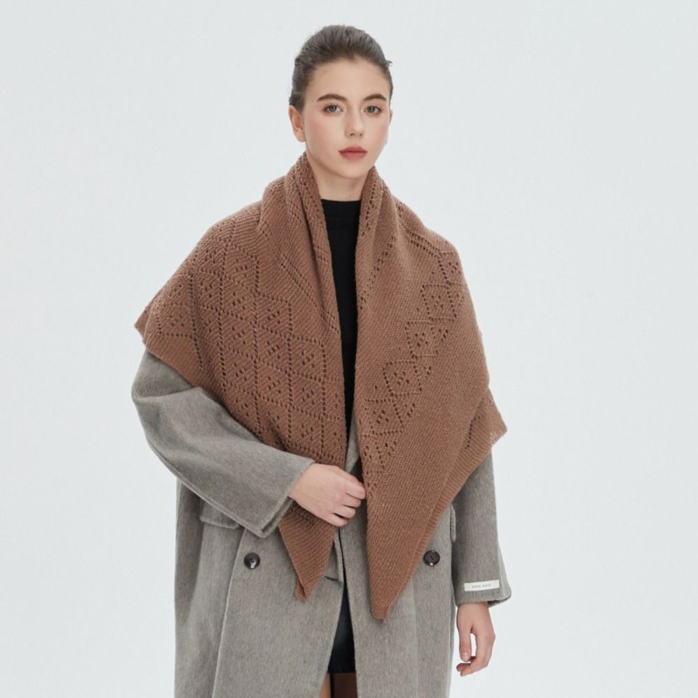 Luxury Soft Knitted Scarves Hollow-out Elegant Shawl Wraps Neck Scarf Women Fashion